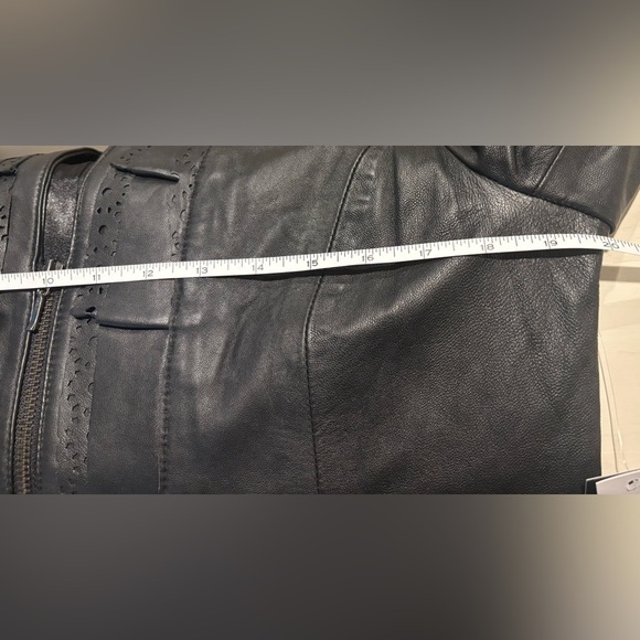 NWT Tribal Fashion Boho Genuine Leather Jacket, Black, Size 12 - Picture 9 of 10